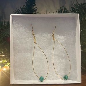 Wire Wrapped Malachite Earrings
